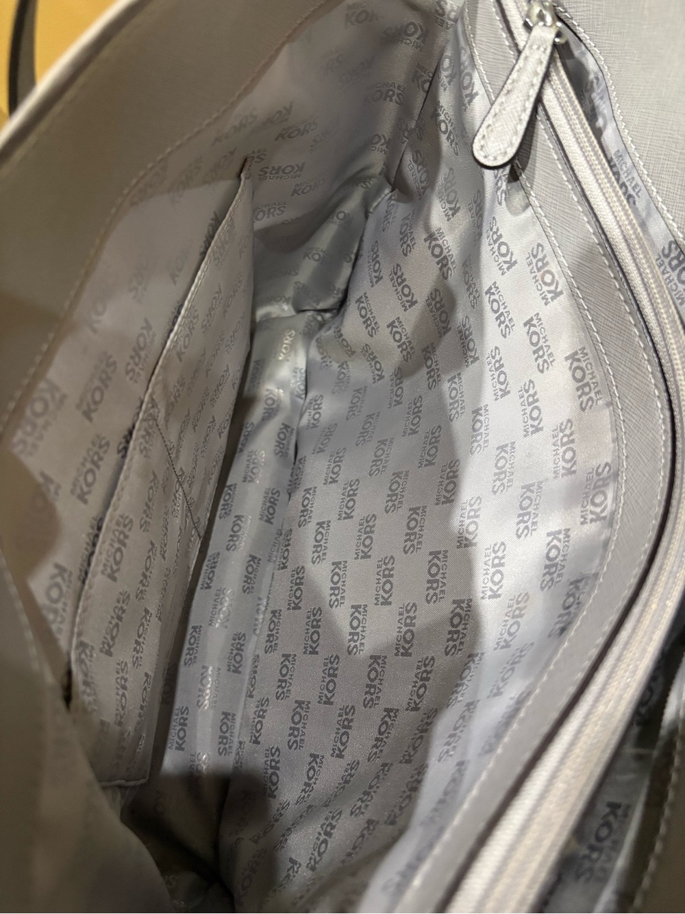 Michael Kors Silver Metallic Front-Pocket Tote - Picture 4 of 7